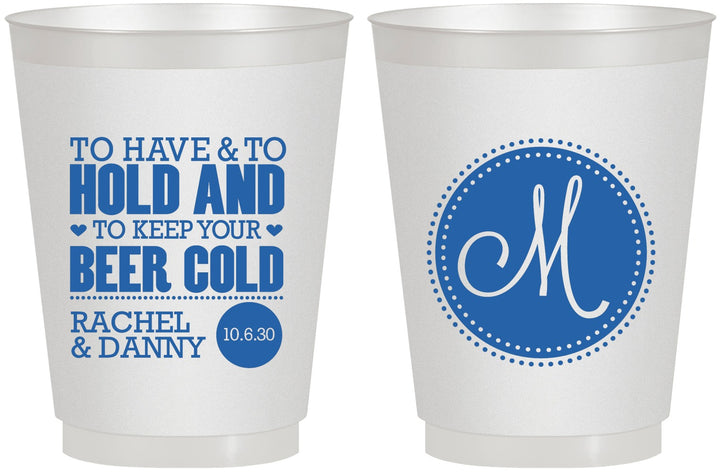 Personalized Wedding 16 oz Frosted Cups - Monogrammed | 450