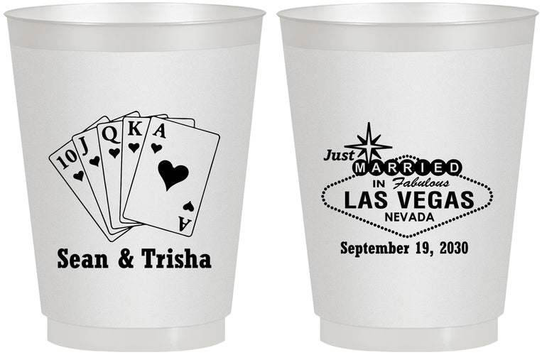 Personalized Wedding 16 oz Frosted Cups - Las Vegas | 453
