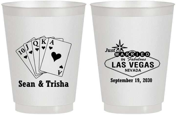 Personalized Wedding 16 oz Frosted Cups - Las Vegas | 453