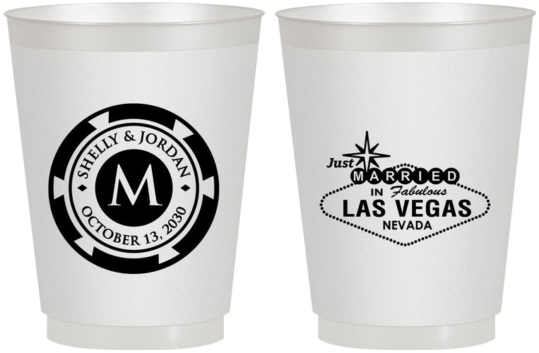 Personalized Wedding 16 oz Frosted Cups - Las Vegas | 454