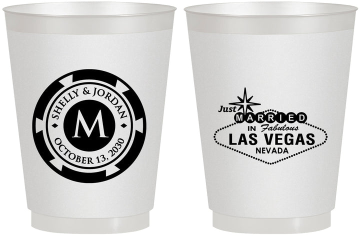 Personalized Wedding 16 oz Frosted Cups - Las Vegas | 454