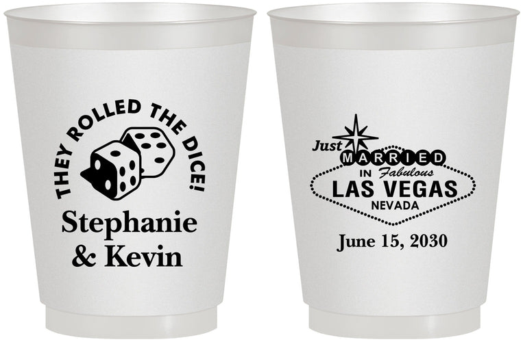 Personalized Wedding 16 oz Frosted Cups - Las Vegas | 455