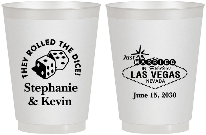 Personalized Wedding 16 oz Frosted Cups - Las Vegas | 455