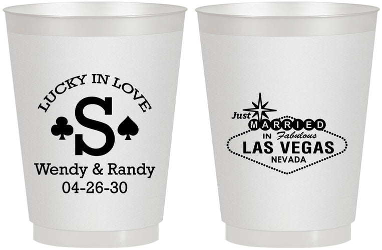 Personalized Wedding 16 oz Frosted Cups - Las Vegas | 456