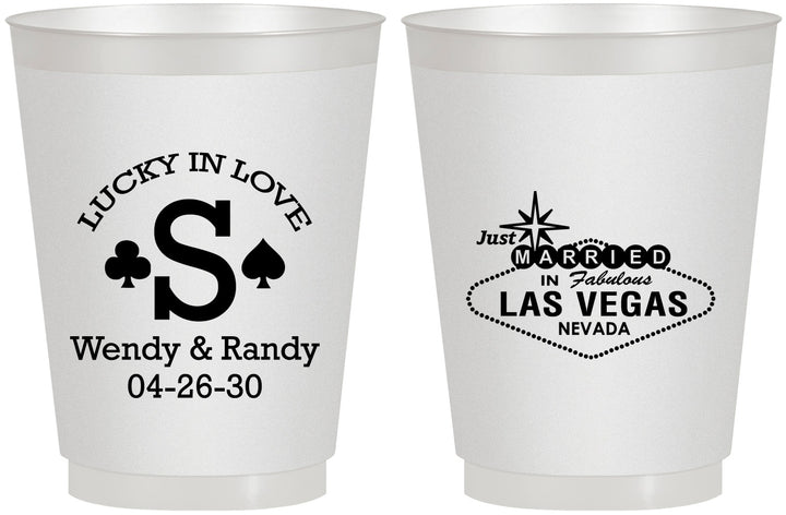 Personalized Wedding 16 oz Frosted Cups - Las Vegas | 456