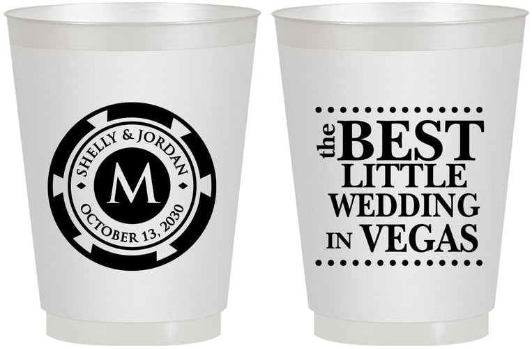 Personalized Wedding 16 oz Frosted Cups - Las Vegas | 457