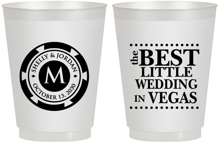 Personalized Wedding 16 oz Frosted Cups - Las Vegas | 457