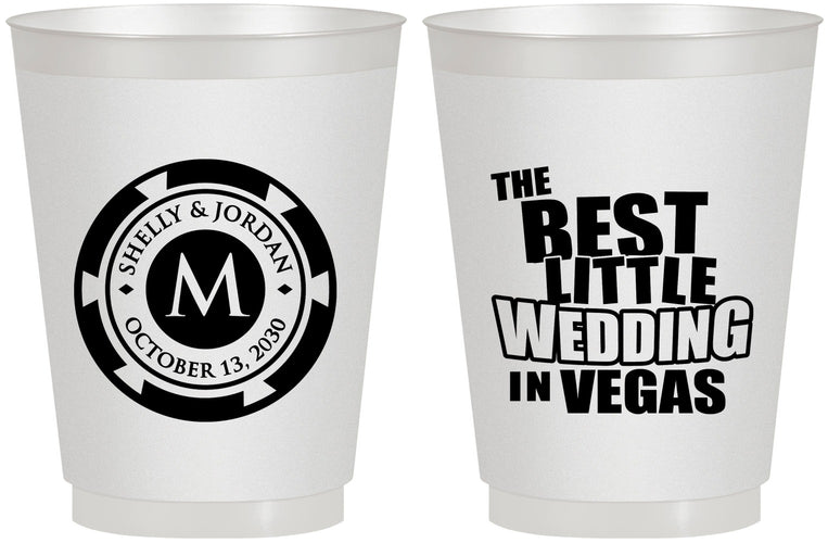 Personalized Wedding 16 oz Frosted Cups - Las Vegas | 458
