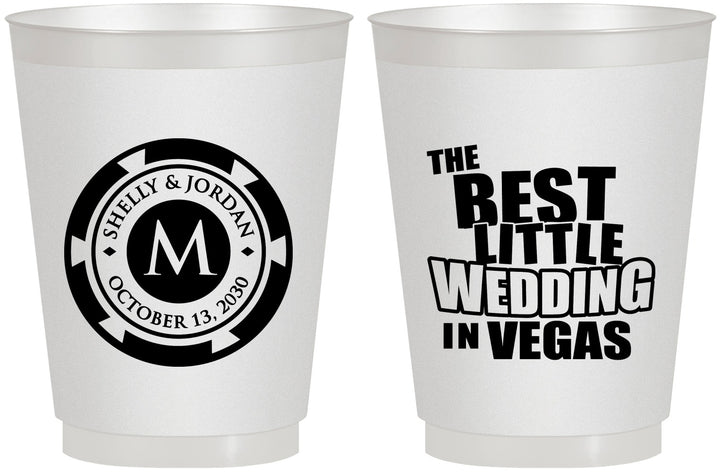 Personalized Wedding 16 oz Frosted Cups - Las Vegas | 458