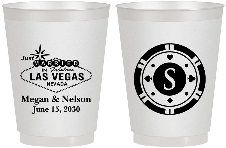 Personalized Wedding 16 oz Frosted Cups - Las Vegas | 459