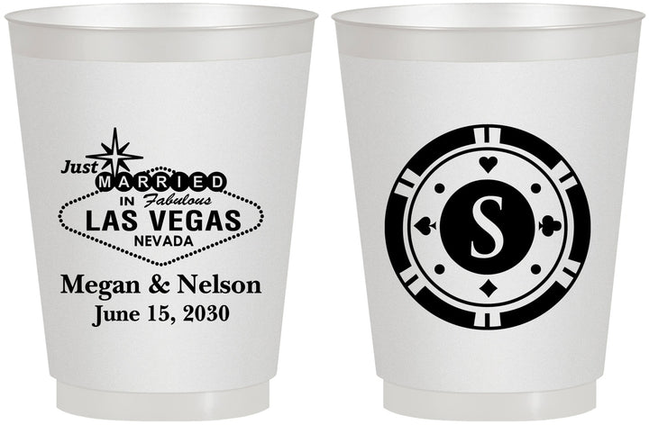 Personalized Wedding 16 oz Frosted Cups - Las Vegas | 459