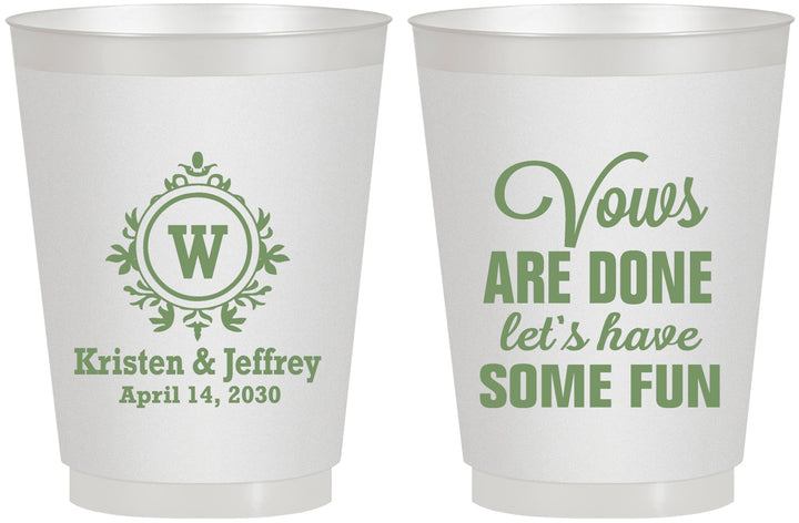 Personalized Wedding 16 oz Frosted Cups - Monogrammed | 462