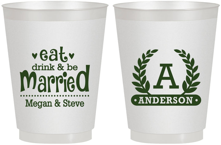Personalized Wedding 16 oz Frosted Cups - Monogram | 464