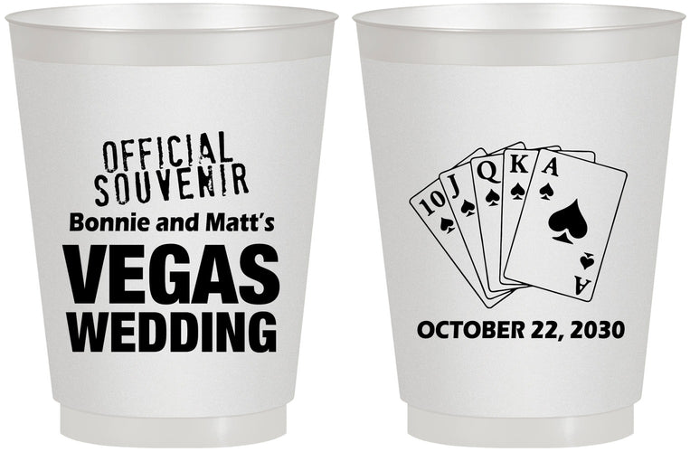 Personalized Wedding 16 oz Frosted Cups - Las Vegas | 465
