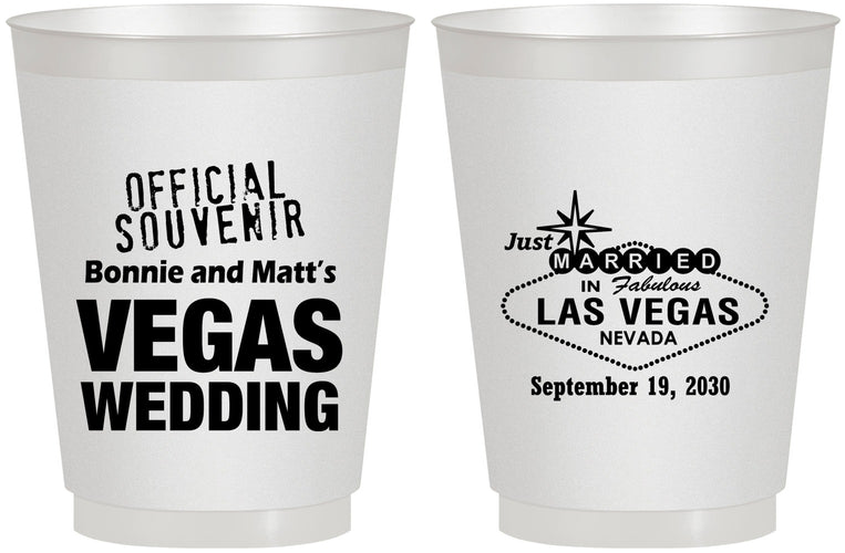 Personalized Wedding 16 oz Frosted Cups - Las Vegas | 466