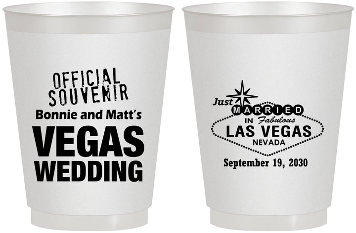 Personalized Wedding 16 oz Frosted Cups - Las Vegas | 466