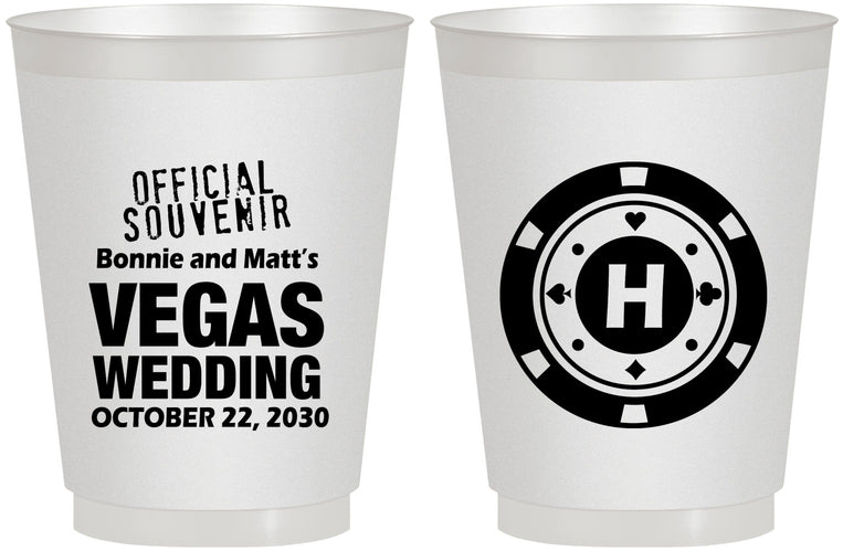 Personalized Wedding 16 oz Frosted Cups - Las Vegas | 467