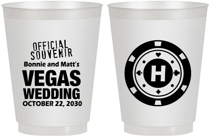 Personalized Wedding 16 oz Frosted Cups - Las Vegas | 467