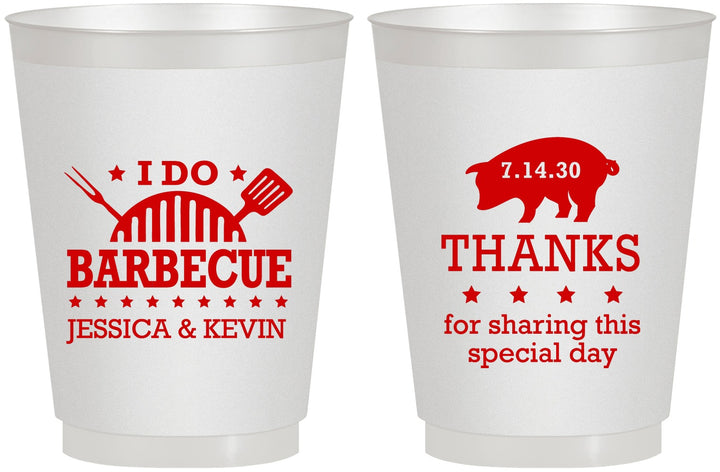 Personalized Wedding 16 oz Frosted Cups - I Do Barbecue Bbq | 470