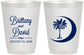Personalized Wedding 16 oz Frosted Cups - Palmetto Tree | 478