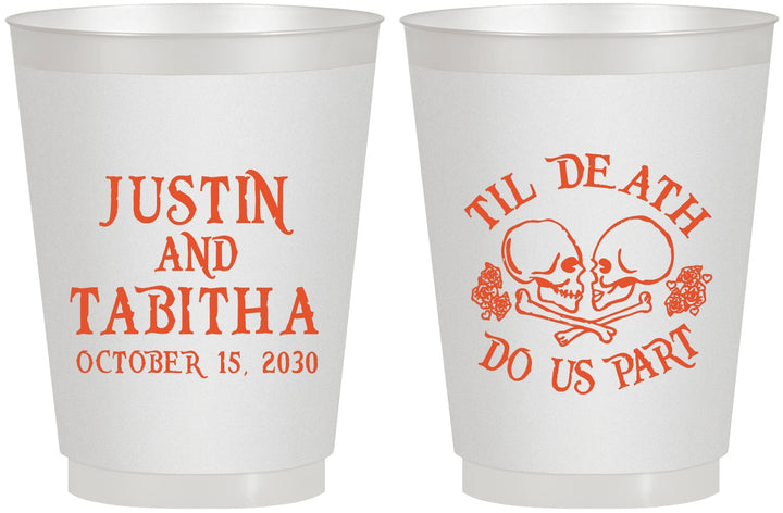 Personalized Wedding 16 oz Frosted Cups - Til Death Do Us Part | 485