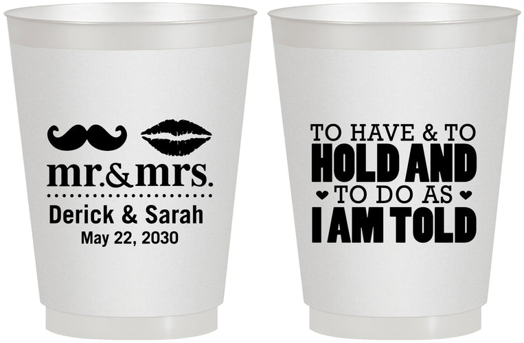 Personalized Wedding 16 oz Frosted Cups - To Have And To Hold | 491