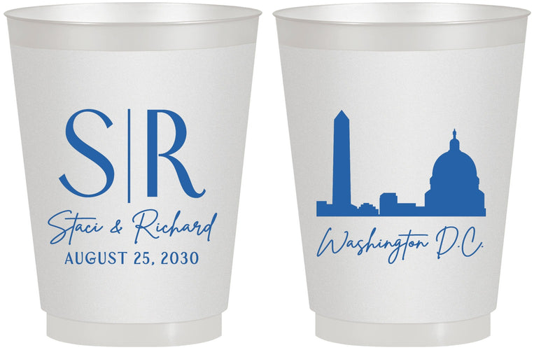 Personalized Wedding 16 oz Frosted Cups - Washington Dc | 500