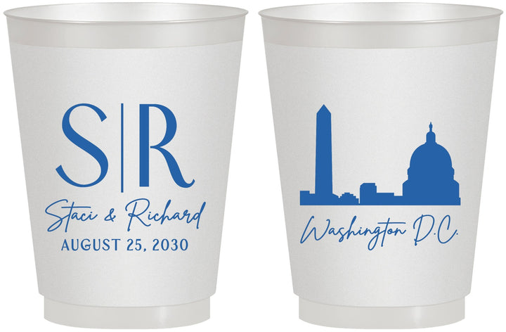 Personalized Wedding 16 oz Frosted Cups - Washington Dc | 500
