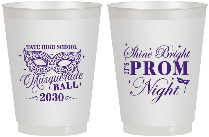 Personalized Prom 16 oz Frosted Cups - Masquerade Ball | 50010