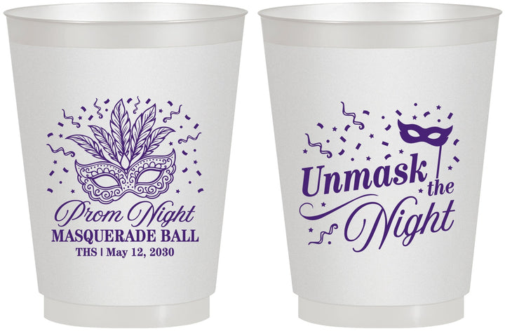 Personalized Prom 16 oz Frosted Cups - Masquerade Ball | 50011