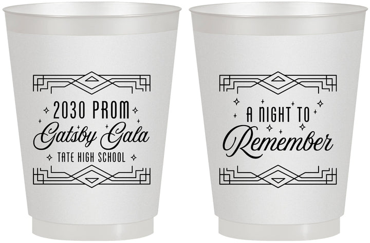 Personalized Prom 16 oz Frosted Cups - Gatsby Gala | 50012