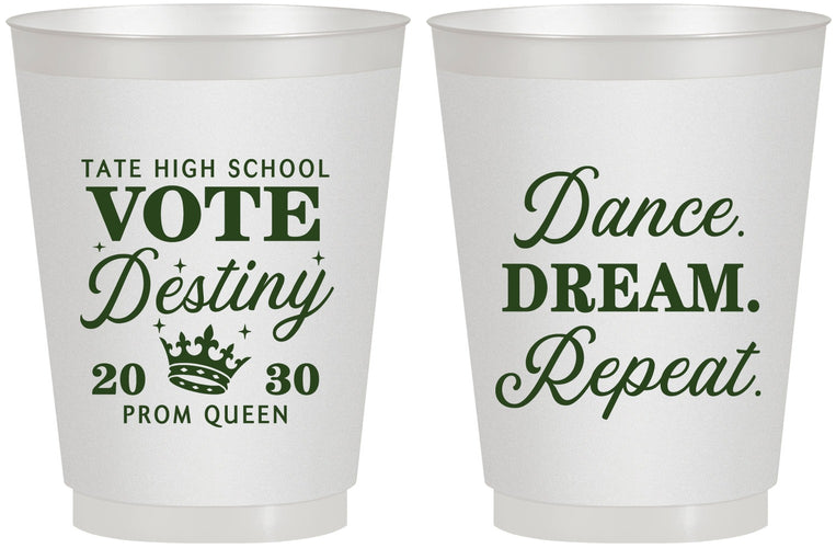 Personalized Prom 16 oz Frosted Cups - Queen Vote | 50016