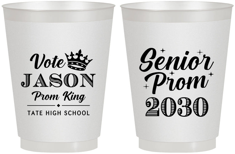 Personalized Prom 16 oz Frosted Cups - King Vote | 50019