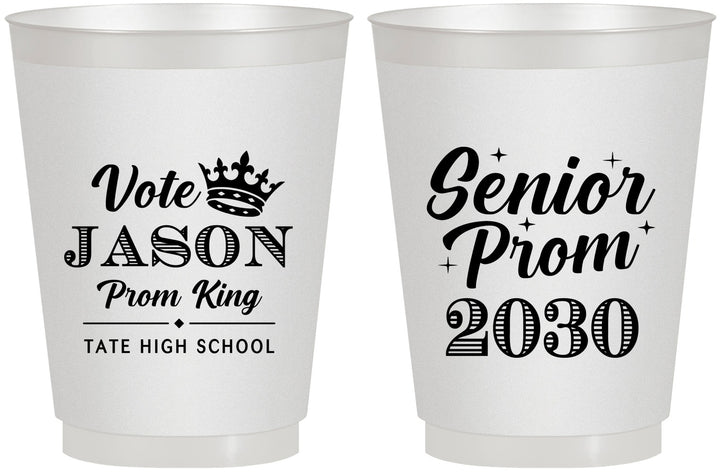 Personalized Prom 16 oz Frosted Cups - King Vote | 50019