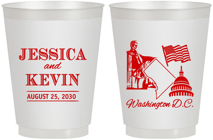 Personalized Wedding 16 oz Frosted Cups - Washington Dc | 501