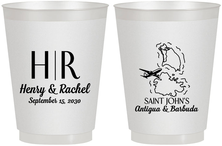 Personalized Wedding 16 oz Frosted Cups - Antigua And Barbuda | 502
