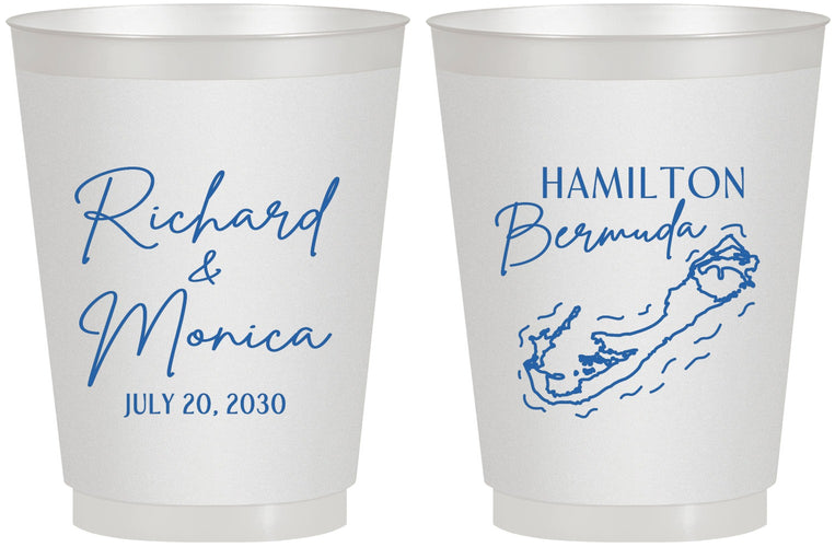 Personalized Wedding 16 oz Frosted Cups - Bermuda | 512