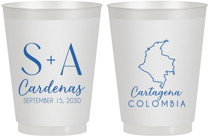 Personalized Wedding 16 oz Frosted Cups - Colombia | 516