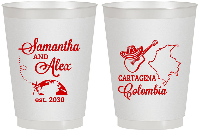 Personalized Wedding 16 oz Frosted Cups - Colombia | 517