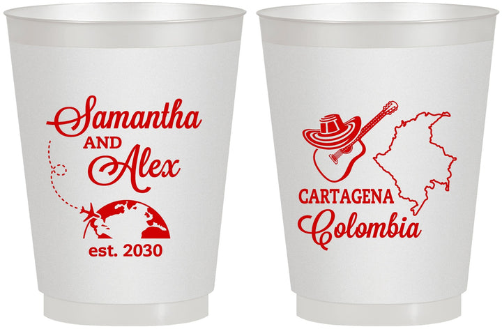Personalized Wedding 16 oz Frosted Cups - Colombia | 517