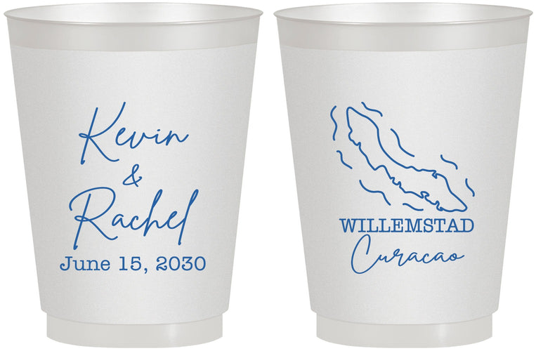 Personalized Wedding 16 oz Frosted Cups - Curacao | 520