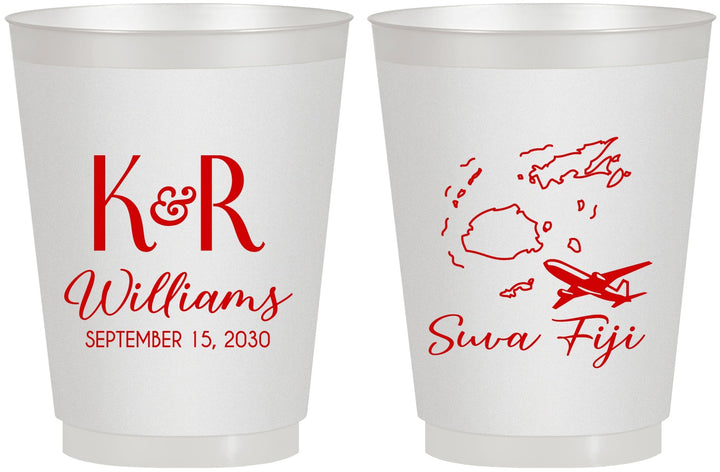 Personalized Wedding 16 oz Frosted Cups - Fiji | 524