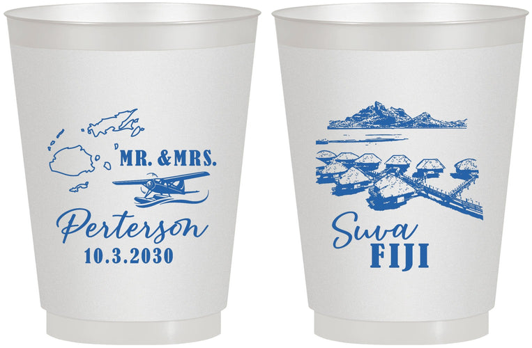 Personalized Wedding 16 oz Frosted Cups - Fiji | 525