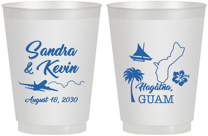Personalized Wedding 16 oz Frosted Cups - Guam | 527