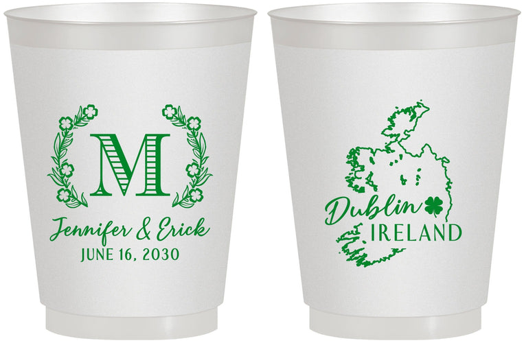 Personalized Wedding 16 oz Frosted Cups - Ireland | 528