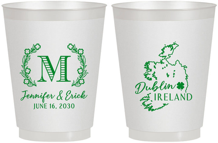 Personalized Wedding 16 oz Frosted Cups - Ireland | 528