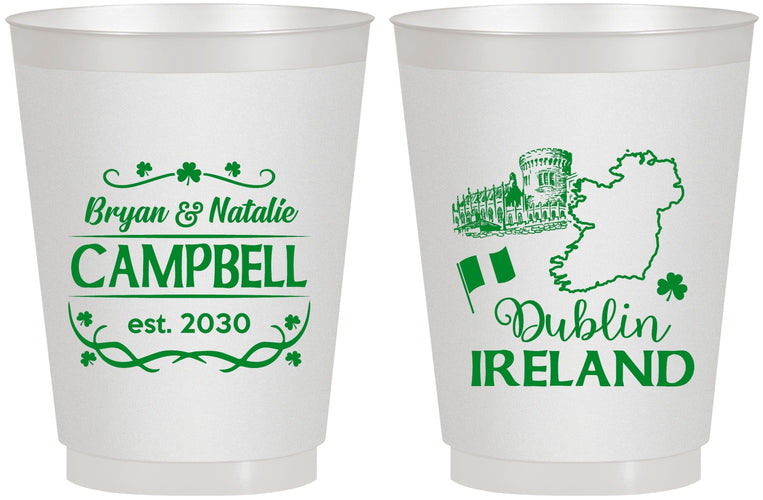 Personalized Wedding 16 oz Frosted Cups - Ireland | 529