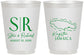 Personalized Wedding 16 oz Frosted Cups - Jamaica | 530