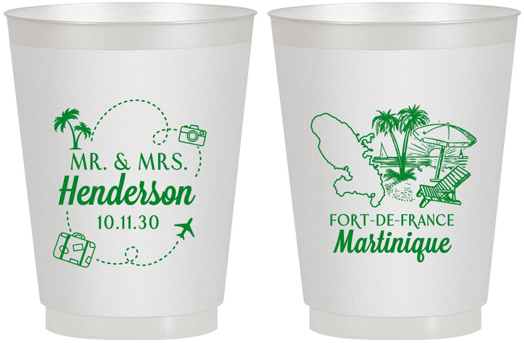 Personalized Wedding 16 oz Frosted Cups - Martinique | 533