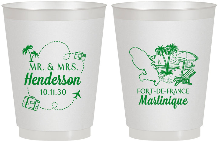 Personalized Wedding 16 oz Frosted Cups - Martinique | 533